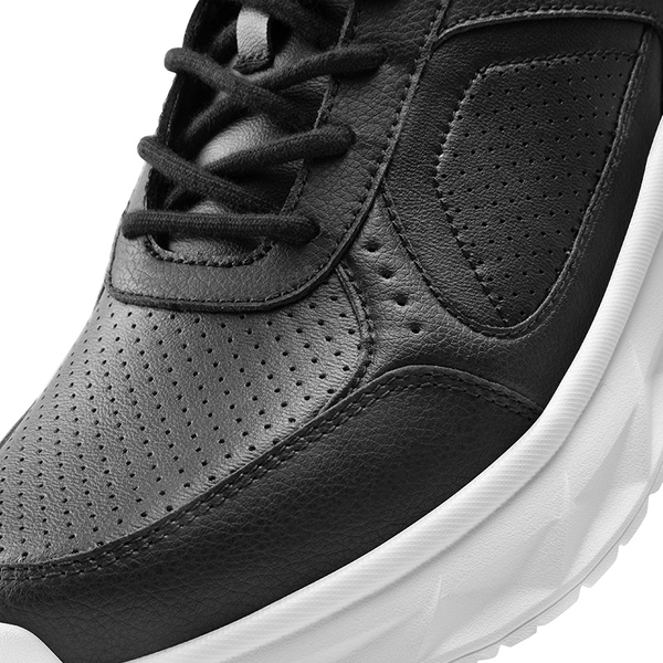 [ActiveCity] Men's Comfortable Leather Walking Sneakers - BLACK - 6